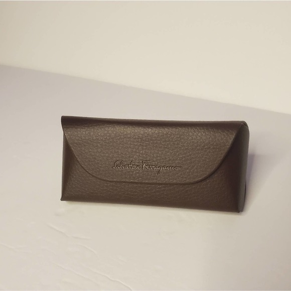 Salvatore Ferragamo Accessories - Salvatore Ferragamo Brown Leather Glasses Case